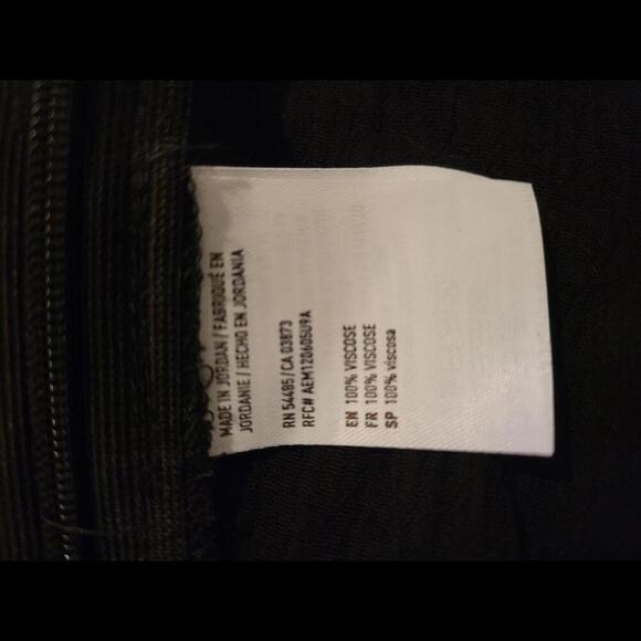 NWOT American Eagle Outfitters small black tie front long sleeve peplum blouse - Picture 4 of 5